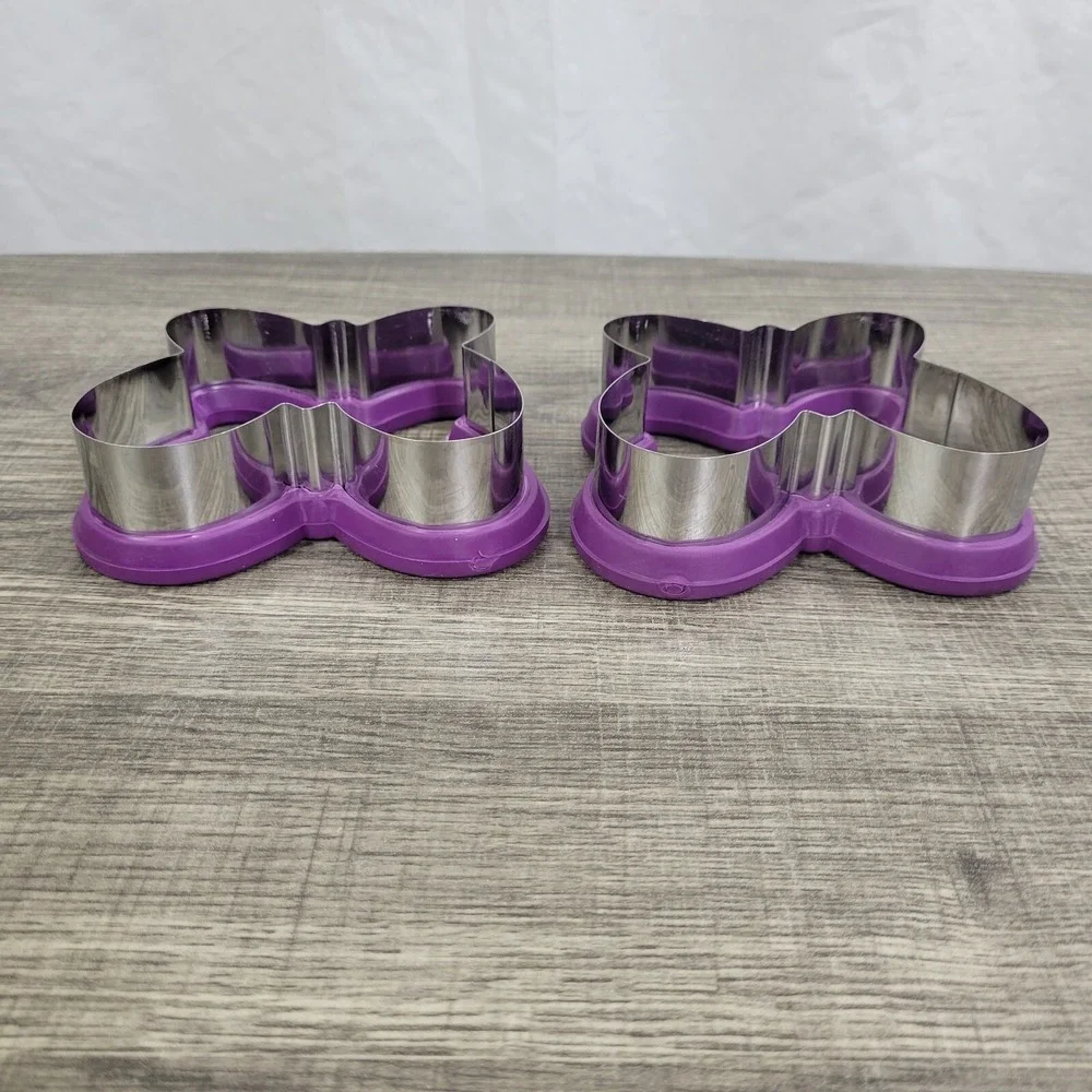 Butterfly Cookie‎ Cutters Purple Stainless Steel Set of 2 Baking Supplies